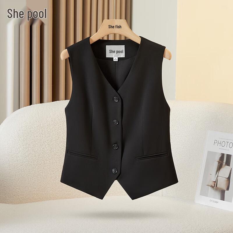 Women's V-Neck Single-Breasted Short Suit Vest