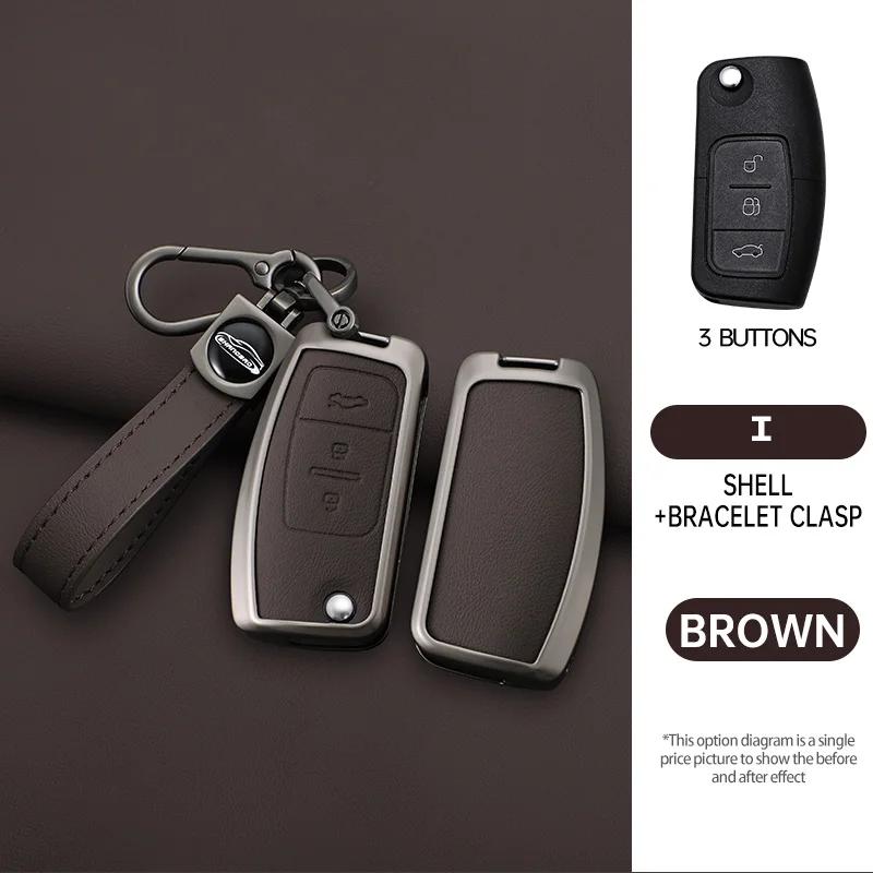 Car Flip Folding Key Case Cover Shell For Ford Focus 2 3 Ecosport C-Max S-Max Ka Mondeo Kuga Galaxy Fiesta Keychain Accessories