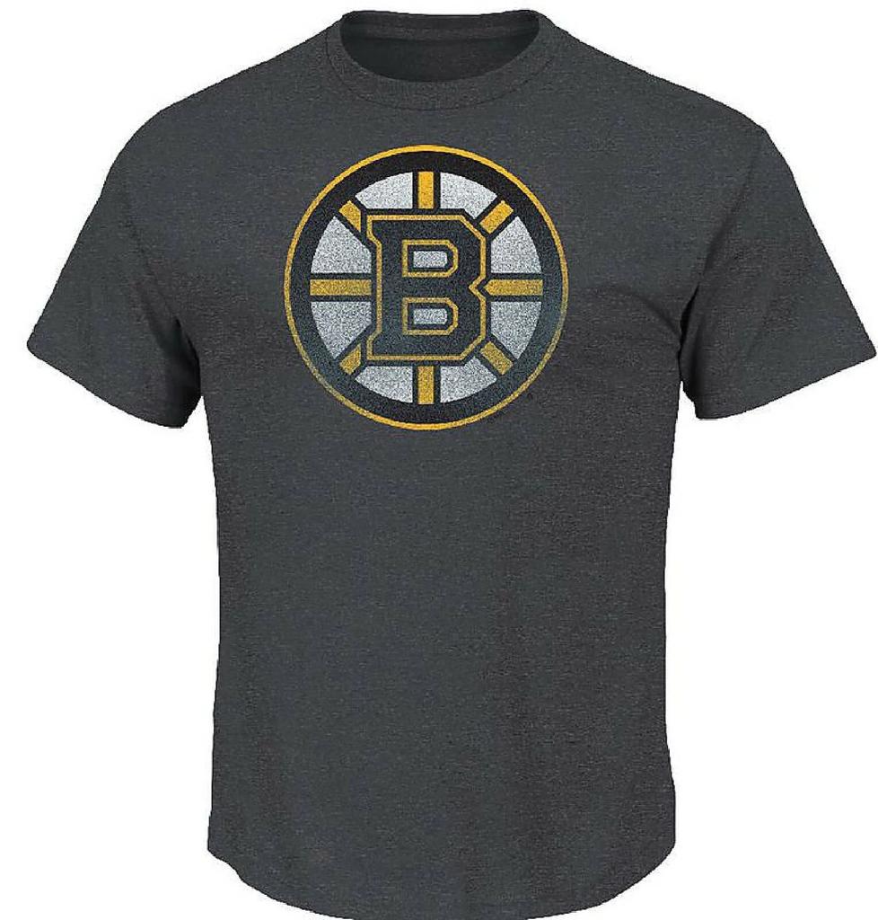 Boston Bruins Charcoal Big Time Play T shirt by Majestic (Small)