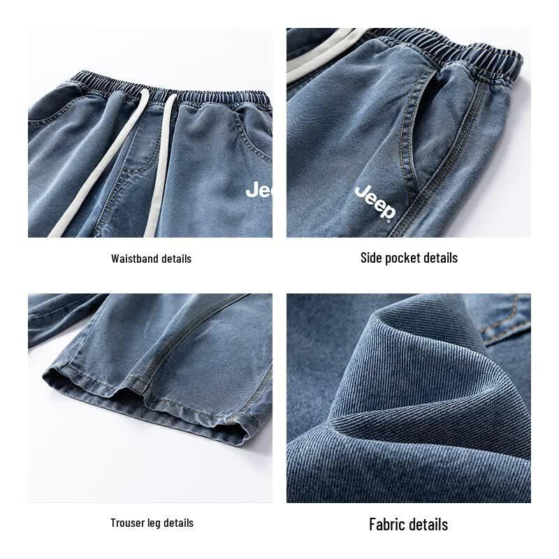 Jeep Men's Ice-Feel Tencel Denim Bermuda Shorts