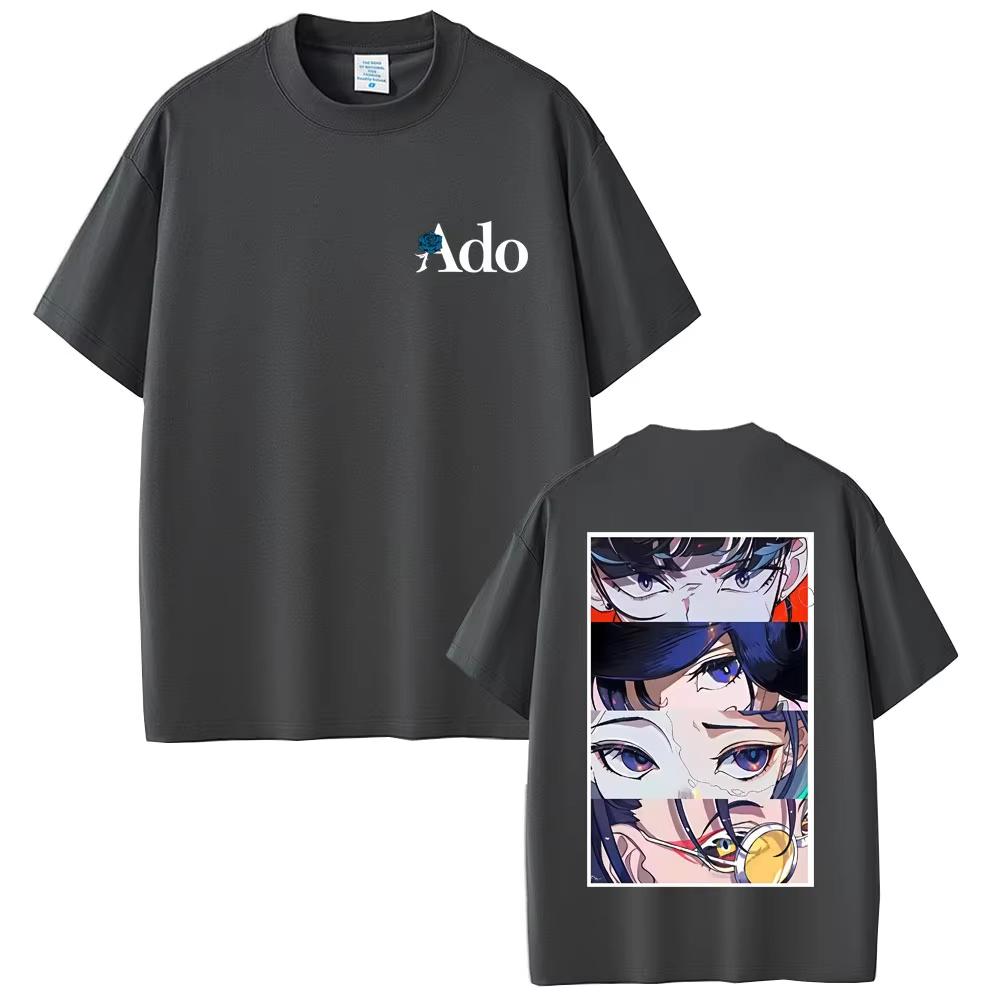 Ado Grafik T-Shirt Herren Damen Kleidung Mode Japanischer Stil T-Shirts Unisex Lässig reine Baumwolle Vintage Hip Hop Streetwear