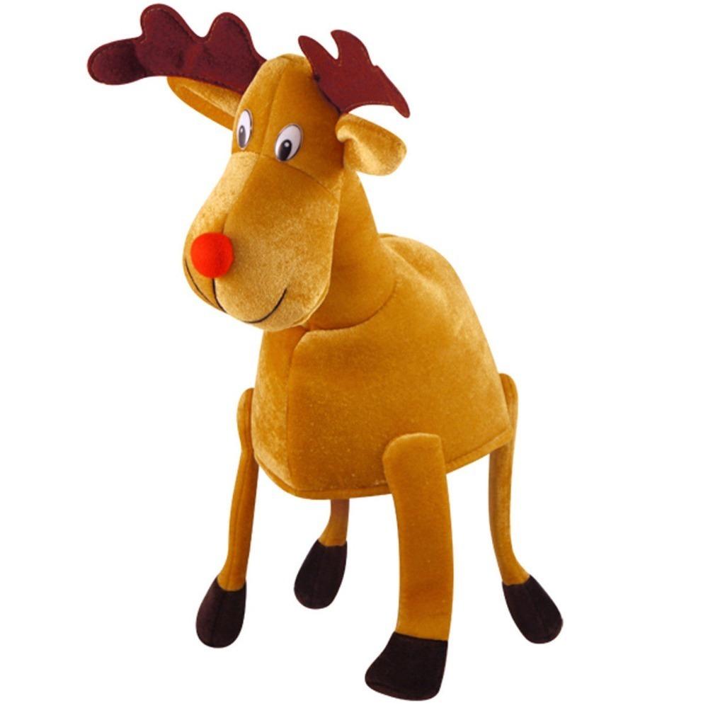 Cartoon Plush Elk Hat Ornaments Christmas Deer Cap Cute Christmas Party Props  Xmas