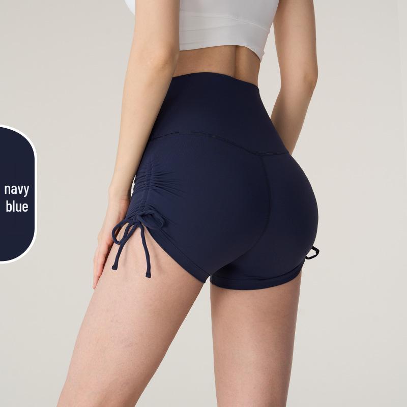 NUF Nude Lycra One-Size Yoga Shorts: Seamless High-Waist Hip-Lifting Drawstring Fitness Pants