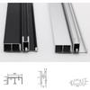 Set Binario 3 Pezzi per Porta Scorrevole in Vetro Argento 5mm