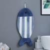 1/3Pcs Soft And Absorbent Coral Fleece Hanging Design Towel Cute Fish-Shaped Hand Towels With Striped Patterns For Bathroom