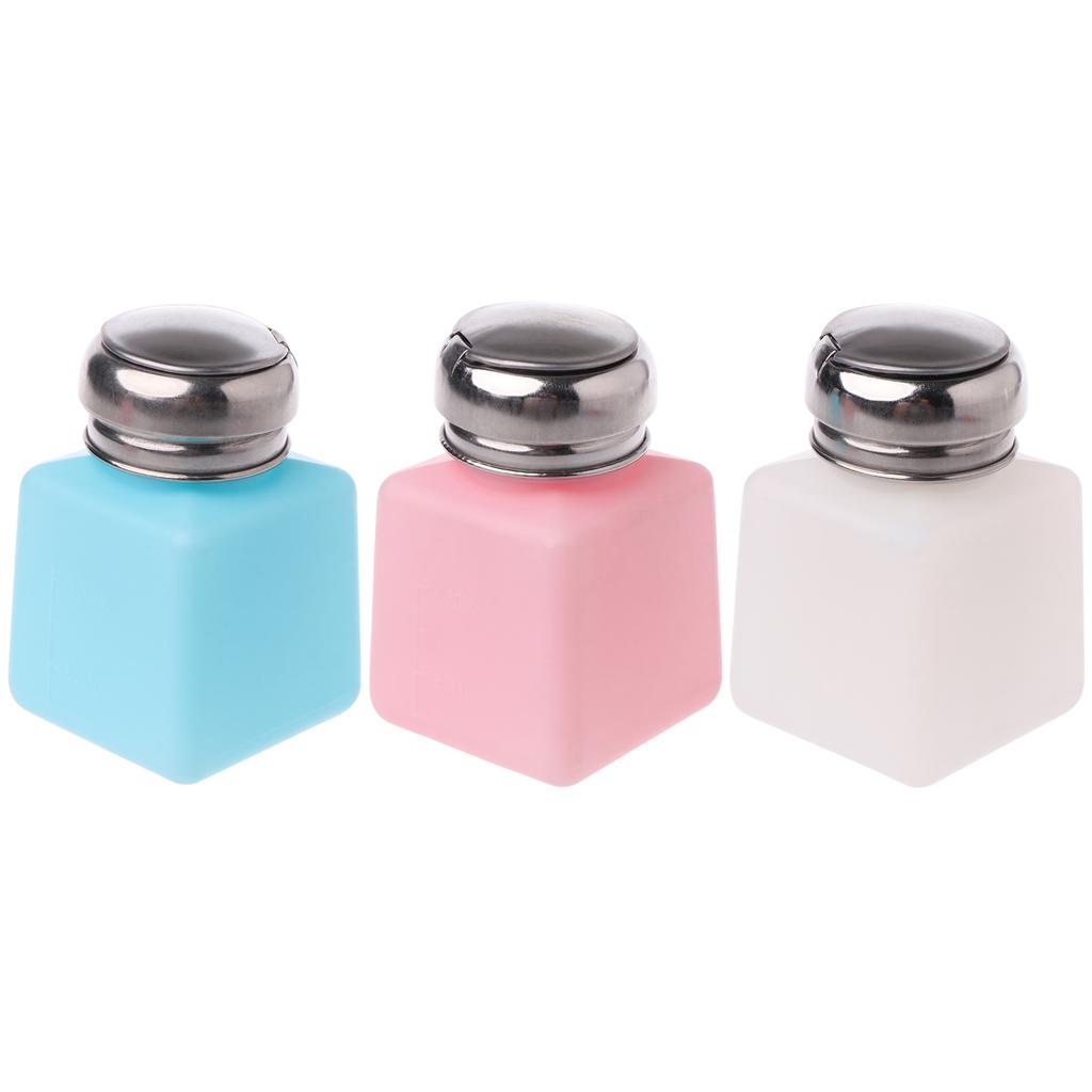 Portable Push Down Dispenser Pump Bottle Plastic Square Press Pumping Dispenser One for Touch Remover Empty Bottle 2 Col