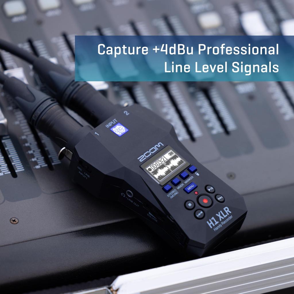 Zoom H1 XLR Handy Recorder Black Equipped with Mini Terminal Specialized for External Input Input Compatible with 32bit Float Recording XLR/TRS