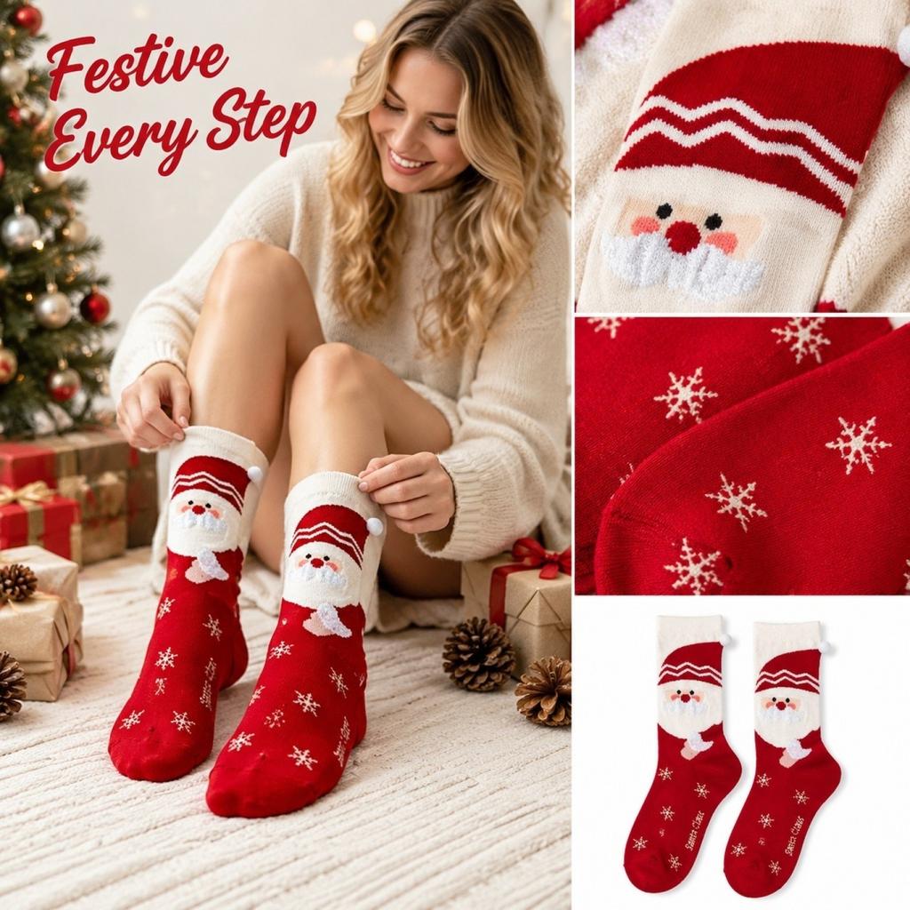Women's Cute Christmas Mid-Calf Socks for Fall and Winter