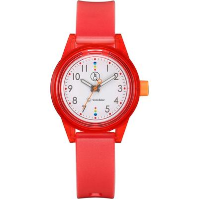 Q&Q SmileSolar Watch Solar Analog Matching Style Waterproof Polyurethane Strap RP29-011 Women's Red