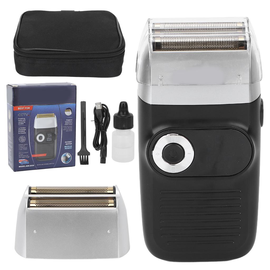 Electric Shaver USB Rechargeable Double Cutter Net LCD Display Men Foil Razor for Head Beard