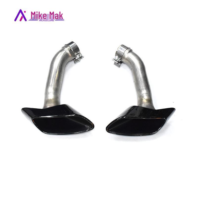 08-13 BMW X6 E71 Black Square Exhaust Tailpipe Stainless Steel Muffler