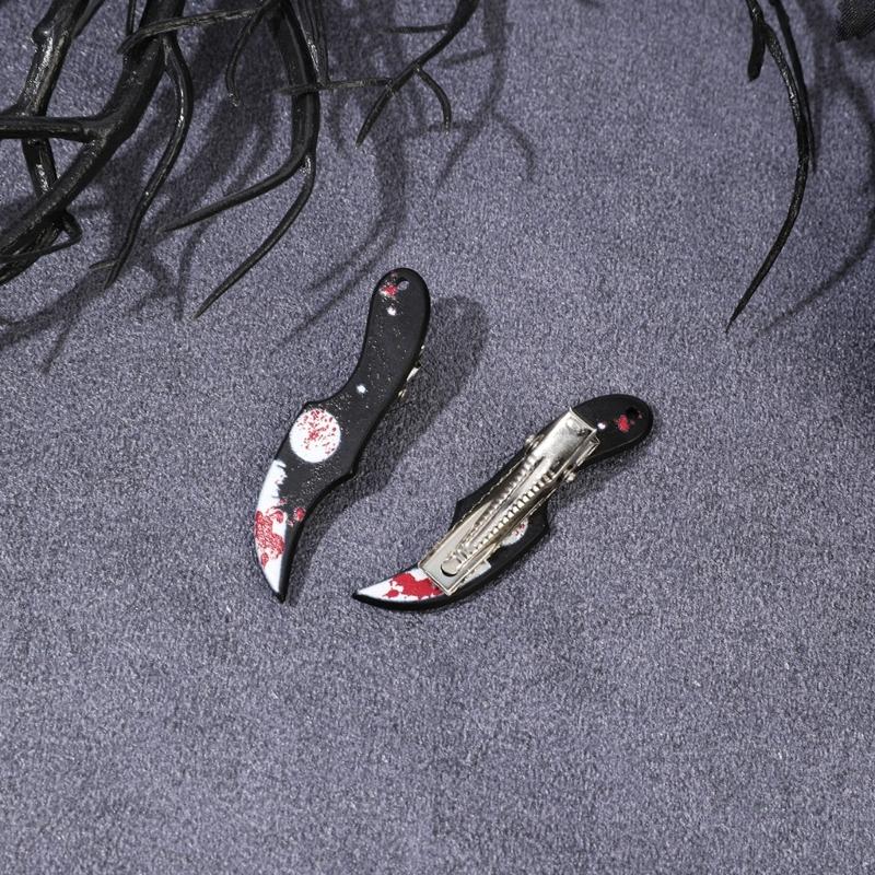 5PCS Halloween Theme Hairpins Funny Axes Shapes Hair Clip For Adults Kids Costume Accessories