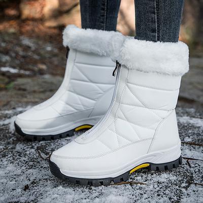 Enkellaarsjes Dames Winterschoenen Warmhouden Antislip Zwarte Sneeuwlaarzen Dames Vetersluiting Grote Maat Witte Laarzen