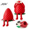 Kawaii Room Decor Accessories 3D Printed Articulated Strawberry Storage Box, Cute Figurine with Funny Desk for Women Movable Limbs, Mini Trinket