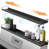 Extendable Spice Rack for Stove Magnetic Carbon Steel Spice Organizer Adjustable Length Tool-Free Installation Stove Top Shelf for Kitchen Countertop