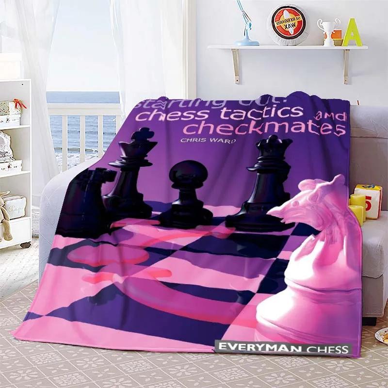 Chess Printed Flannel Blanket Chess Lovers Gift Blanket Blanket