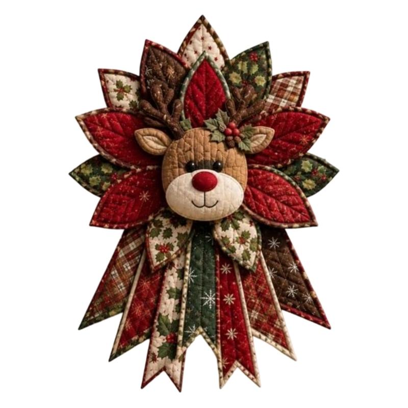 DIY Stoff-Weihnachtskranz Bastelset zum Handnähen einer strahlenden Patchwork-Dekoration für die Innen-Feiertagsdekoration