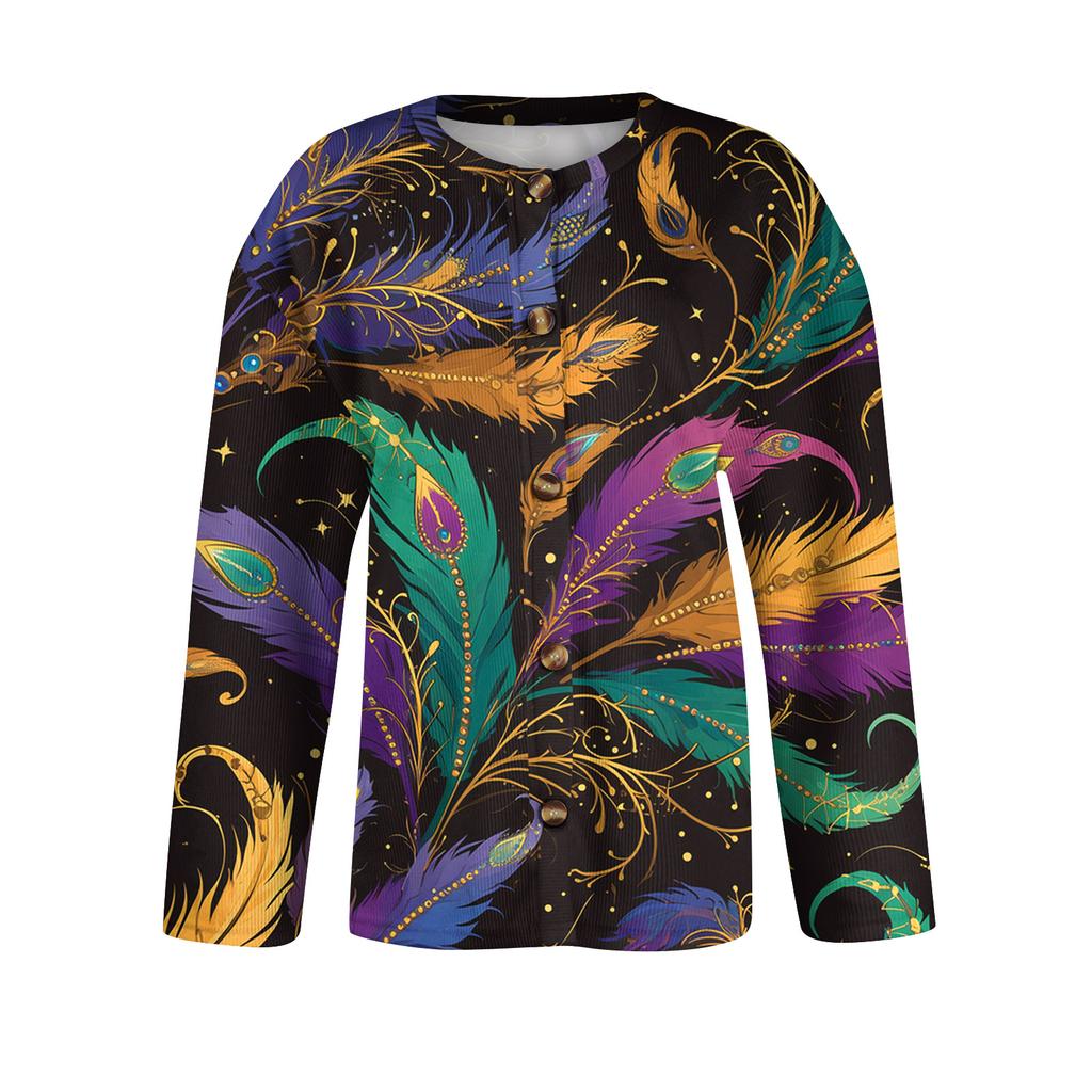 Dámská módní pletená svetrová bunda s dlouhým rukávem a zapínáním na knoflíky