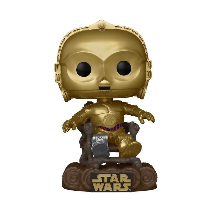 Figurine de collection - funko - c-3po - star wars - 40ème anniversaire - dans fauteuil