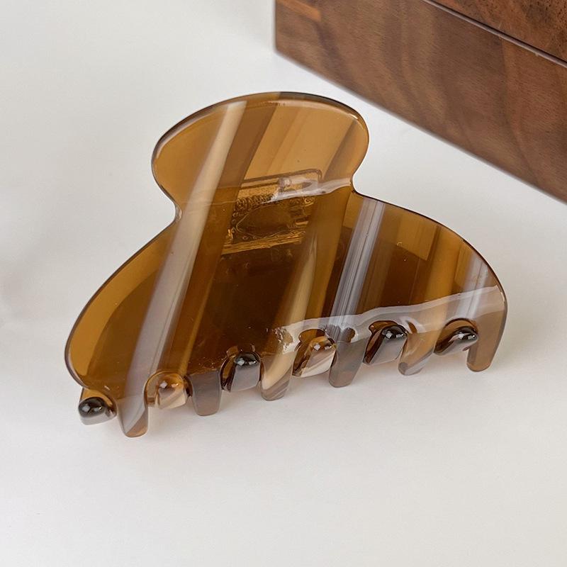 Fashion Acetate Leopard Print Hair Claws Geometric Crab Shape Clamp Styling Hair Clips for Women Girls Solid Hairpins Headdress