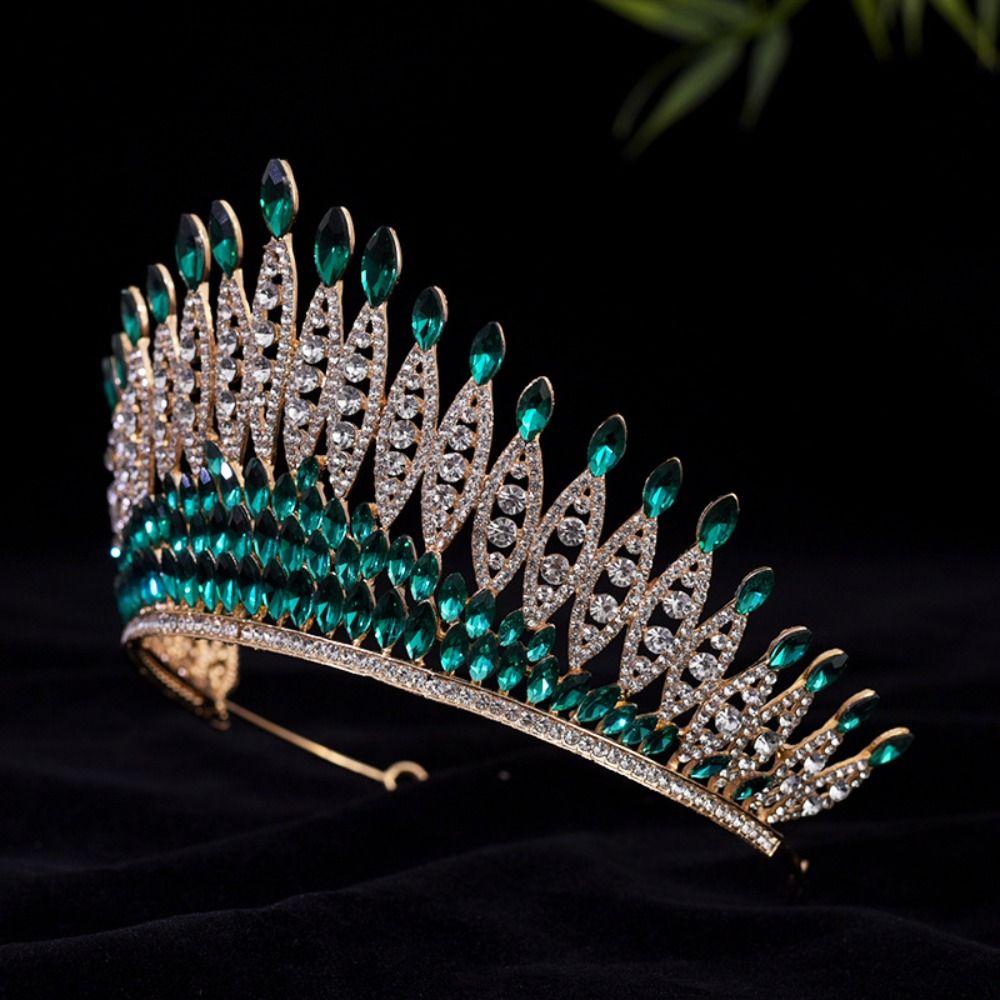 Elegant Baroque Queen Tiaras Luxury Rhinestone Diadem Trendy Bridal Headwear  Pageant Events