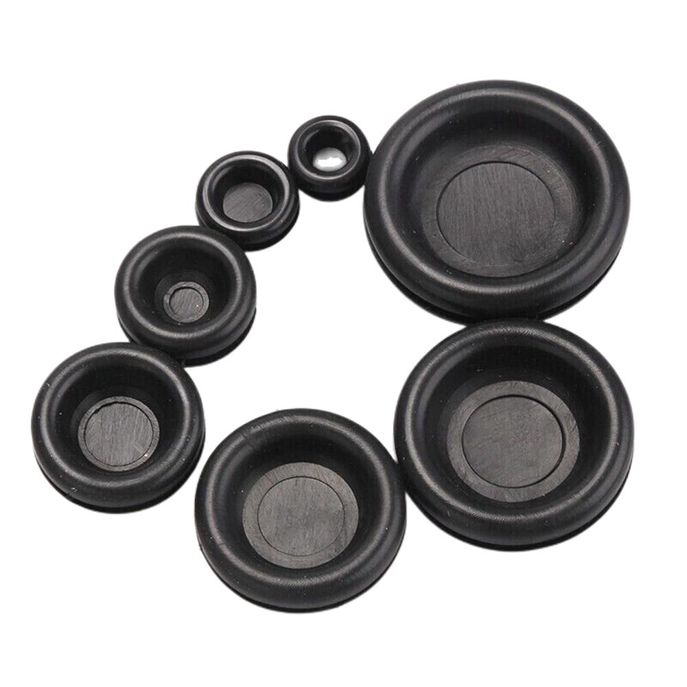 170 peças de bobina protetora de borracha dupla face, anel de retenção para furo de firewall de borracha preta, junta de fio elétrico de carro