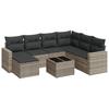 8 Piece Garden Sofa Set with Cushions Light Grey Poly Rattan