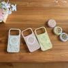 Shockproof Phone Case For iPhone 14 15 16 17 Pro Max Floral Print For MagSafe With Floral Pop Socket Large Window Cover 3 Colors
