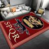 Roman-Inspired SPQR Carpet with Eagle and Wolf, Red Gold Pattern Design Suitable for use as an anti-slip for living room bedroom sofas