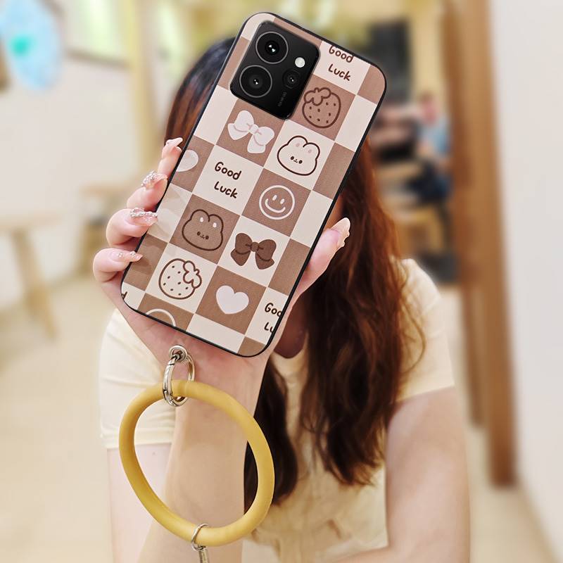 Waterproof Anti-knock Phone Case For Nokia HMD Skyline Ring Cute Back Cover Bracelet Solid Color Soft Case Youth Cartoon