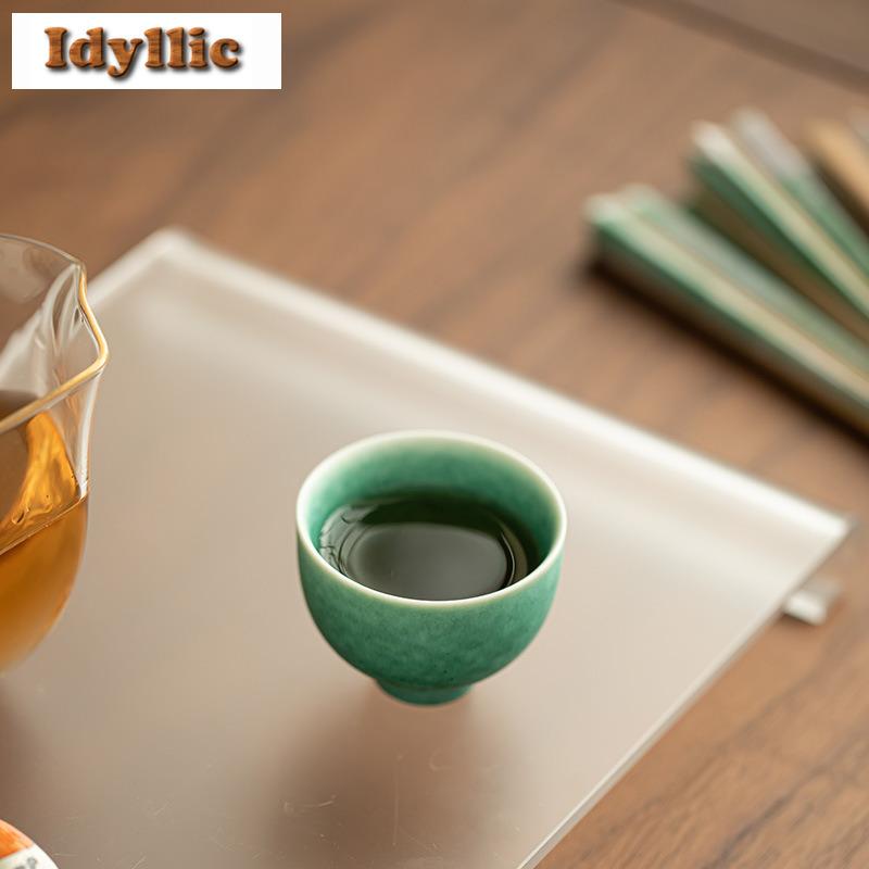 2 pezzi/lotto Tazza da tè in smalto cristallino Fambe da forno Ciotola da tè fatta a mano Brocca Tazza per degustazione del tè Tazze da maestro Jianzhan Articoli per il tè 50ml