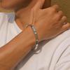 6MM Stylish Men's Bangles,Waterproof AAA CZ Stone Stainless Steel Bracelet,Valentine's Day Anniversaries Birthday Gift for Him