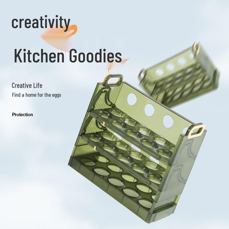 Flip-Top Egg Storage Box for Refrigerator Door - Fresh-Keeping Egg Holder