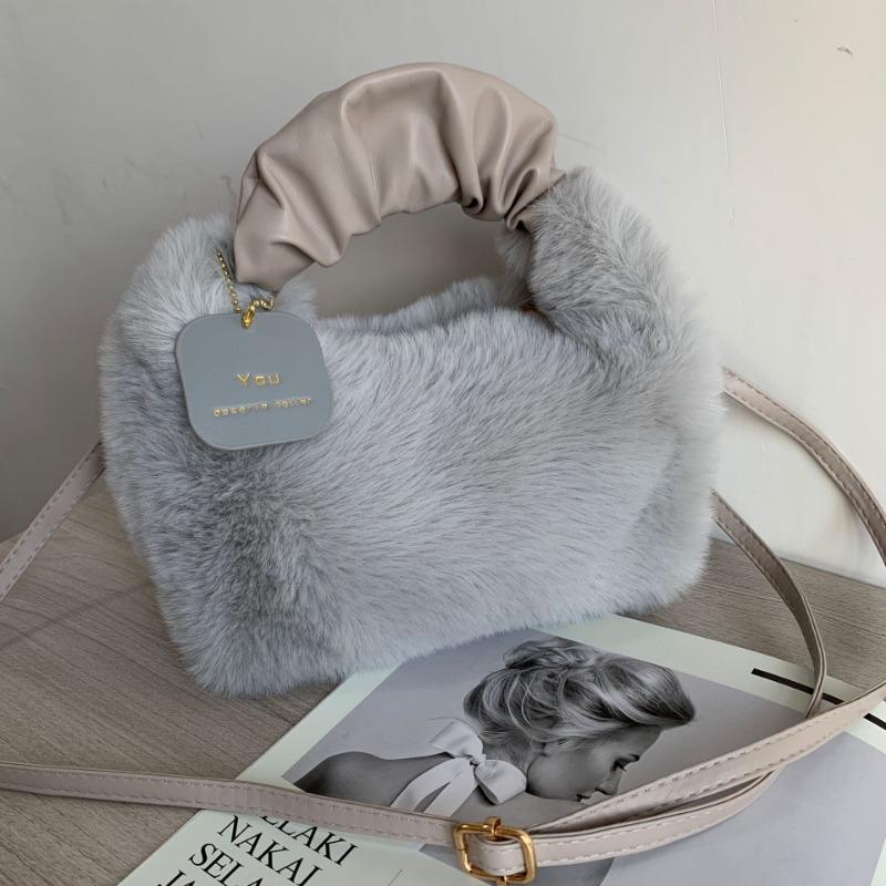 Pleated Cloud Plush Bag Autumn and Winter New Shoulder Handbag Women's Premium Handbag Messenger Bag