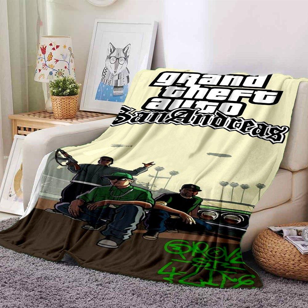 1pc Grand Theft Auto Soft Flannel Blanket with Designer Print A Cozy Blanket for All Seasons, Perfect for the Couch, Bed, Office
