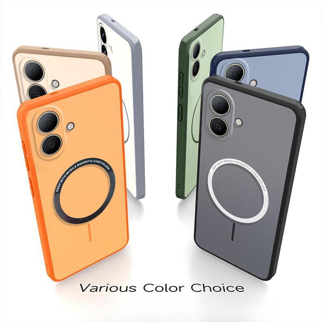 Frosted Semi Clear Magnetic Phone Case for TECNO SPARK Go 2 Soft TPU Cover