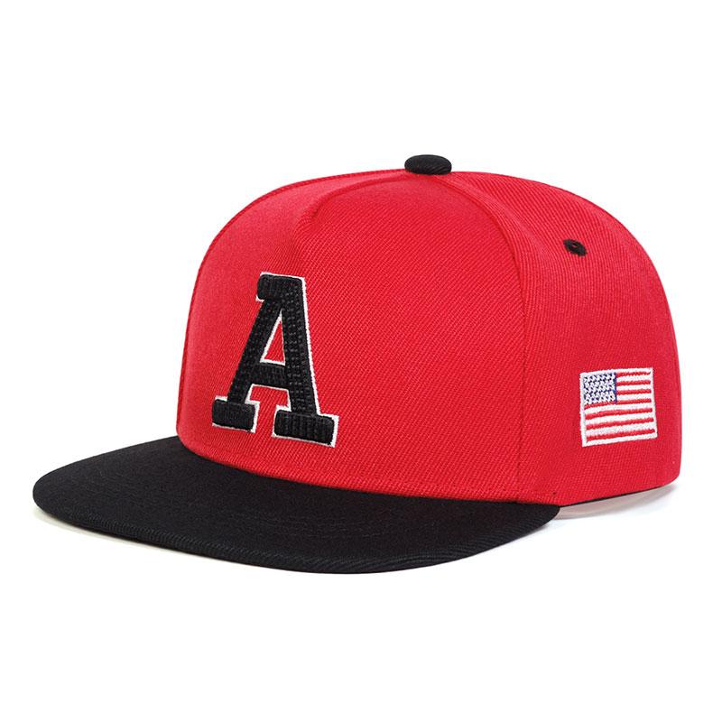 Children Letter A Side American Flag Embroidery Adjustable Hip Hop Baseball Hat Spring Autumn Outdoor Leisure Hats Travel Accessories for Boys Girls