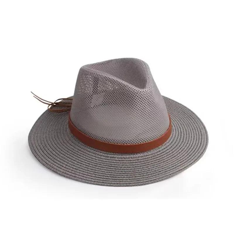 2025 New Natural Panama Soft Shaped Straw Hat Summer Women/Men Wide Brim Beach Sun Cap UV Protection Fedora Hat