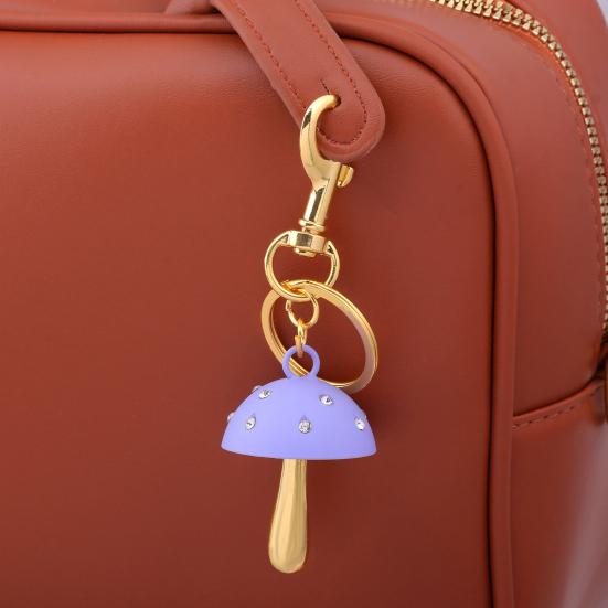Keychain Mushroom Shape Fade-Resistant Alloy Keyring Backpack Key Holder Women Bags Cars Keys Decoration