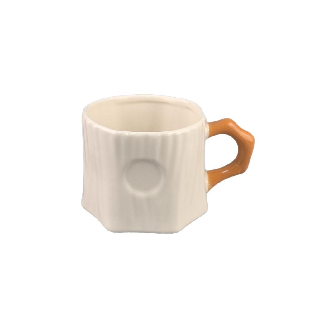 Medium Temperature Autumn Forest Series Tree Stump Ceramic Coffee Cup Cute Cartoon Tree Stump Shape Mug Home Office