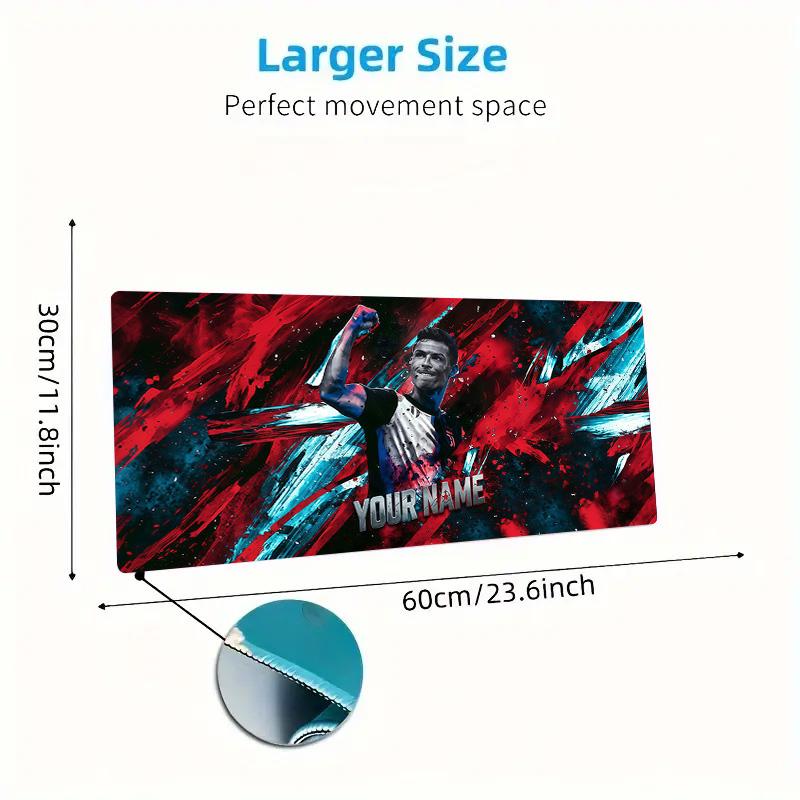 Cr7 Custom Name Large Size Mouse Pad Large Gaming Table Cushion Non-slip Laptop Tablet Big Mousepad XXL Mat Mini PC Playmat With Lock edge
