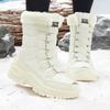 Snow Boots Women's Winter Warm Boots Piled Thickened Non-slip Outdoor Shoes Medium Boots Ski Cotton Shoes