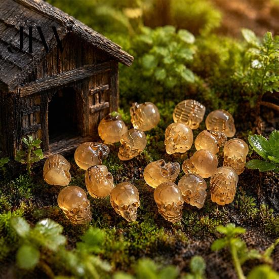 Window Display Gothic Decor 20Pcs Creative Miniature Skull Figurines, Cool Statues for Garden Bonsai Ghost Festival Table Accents Decoration,