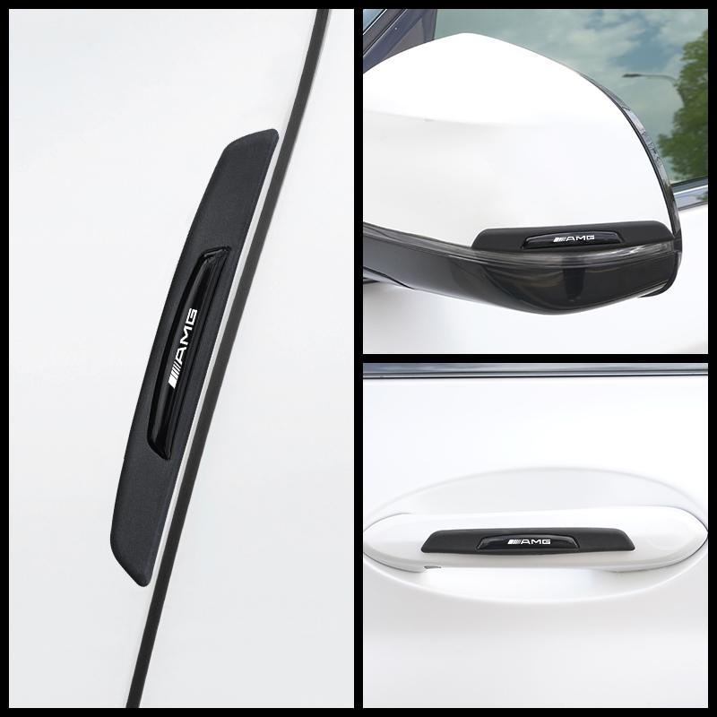 4Pcs Rubber Anti-Collision Strip Car Door Rearview Mirror Protector Stickers For Mercedes Benz AMG Smart W205 C300 W203 W206 YM9