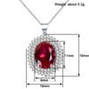 Huitan Luxury Pendant Necklace for Women Wedding Engagement Trendy Accessories with Shiny Red CZ Noble Round Party Chic Jewelry
