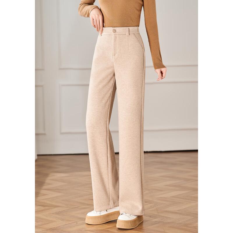 Women's Solid Drapey High-Waist Wide-Leg Casual Pants