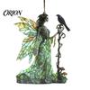 Decorative Hanging Ornaments Stained Glass Style Skeleton Fairy Window Suncatcher, Acrylic Ornament with Butterfly Wings Sun Catcher for Living