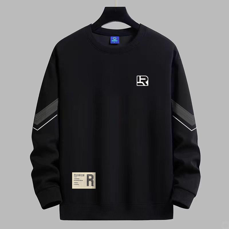 Men's 280g Round Neck Casual Sweatshirt - Loose, Trendy Pullover for Spring & Autumn