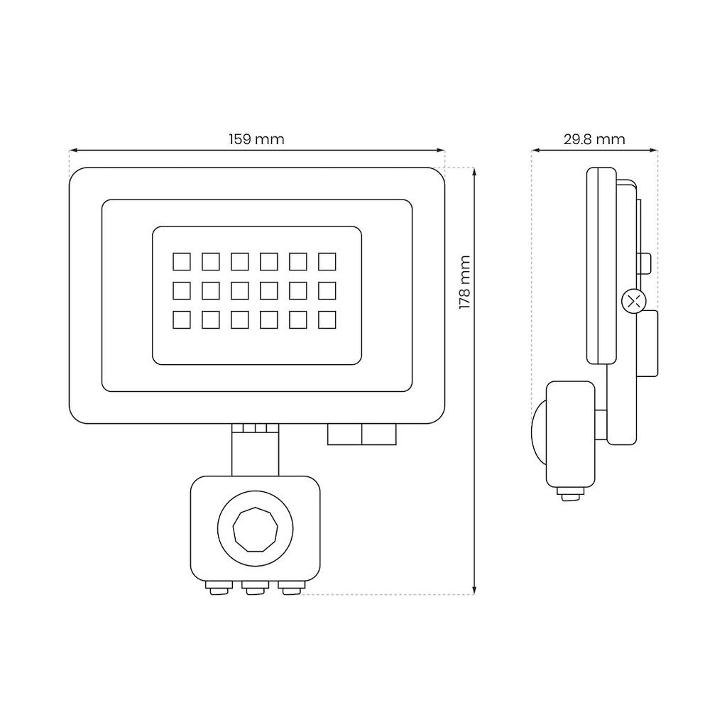 Naświetlacz Led 30W 4000K Pir