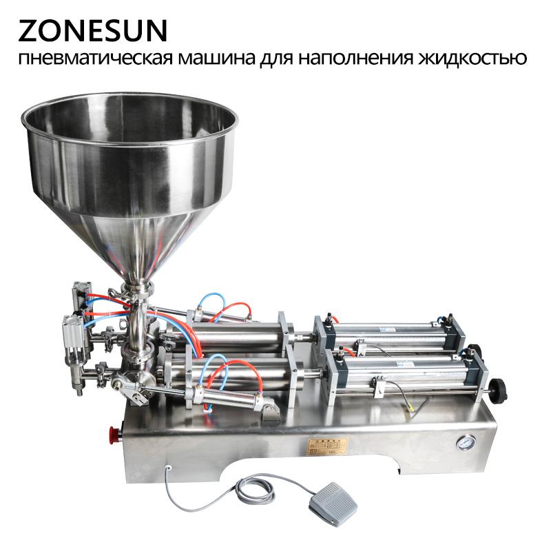 ZONESUN 2 Nozzles Paste Filling Machine Viscous Liquid Shampoo Sauce Cream Lotion Bottle Filler Cosmetic Food Production ZS-GT2